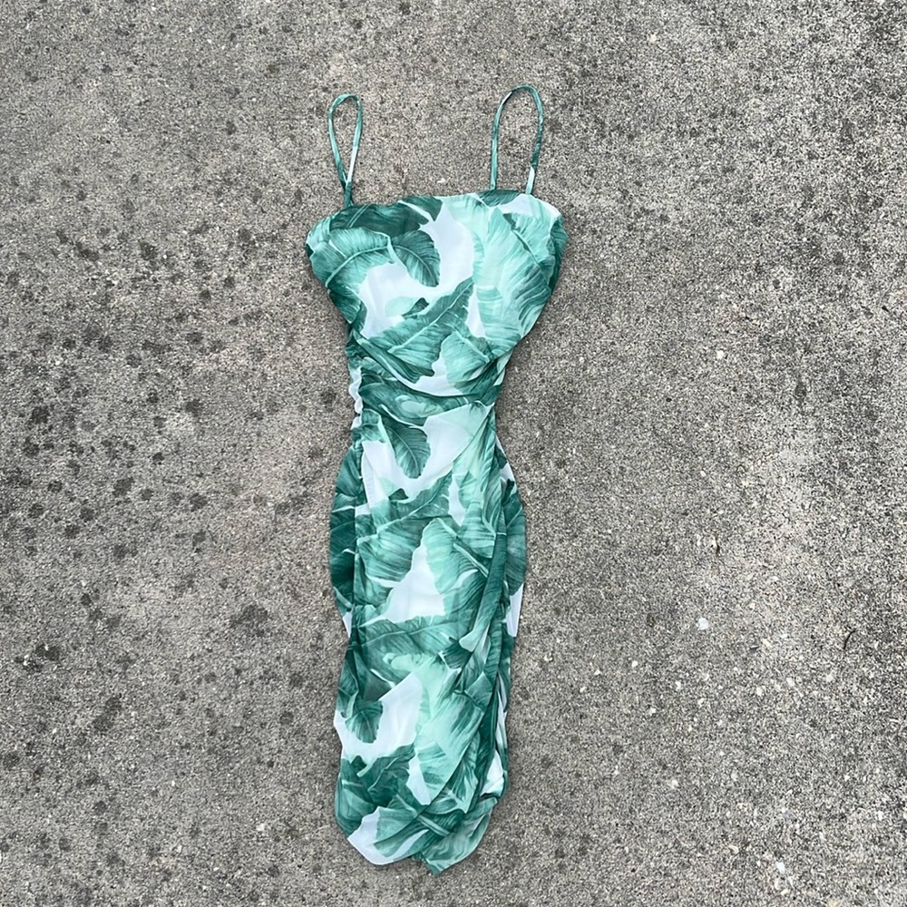 Leaf Patterned Dress